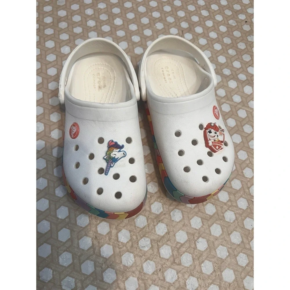 Toddler Crocband Arrow Band Clog  White Size C12